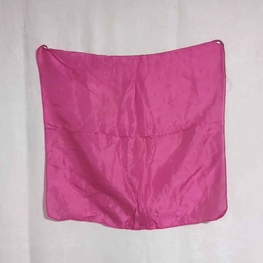 Vintage Bright Fucshia Pink Square Scarf Hankie Handkerchief